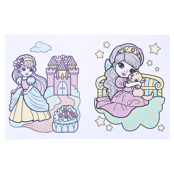 Раскраска водная. Принцессы