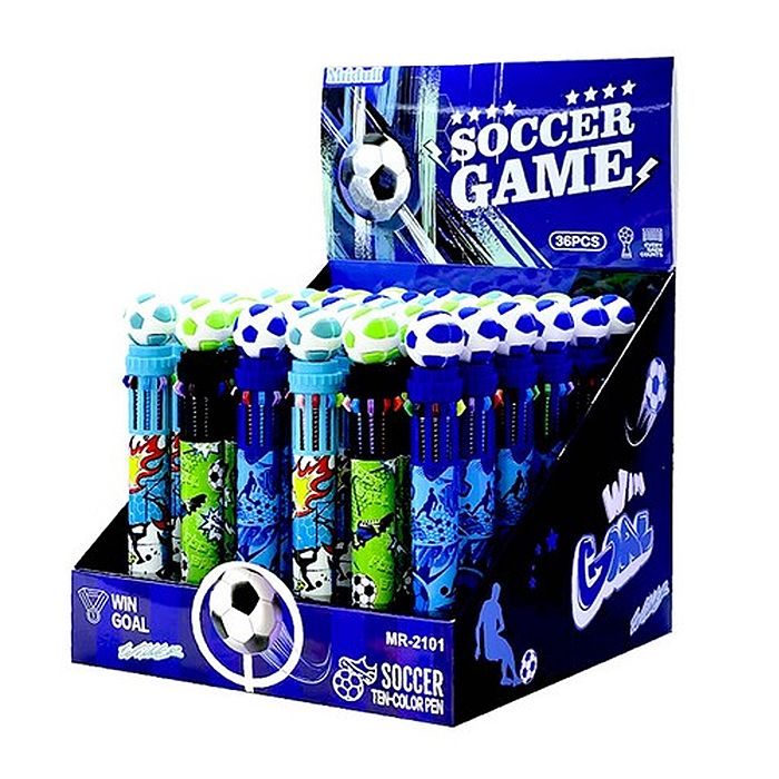 Ручка шариковая автоматическая "WIN GOAL" 10цв. (фиолетовый, черный, синий, красный, оранжевый, зеле