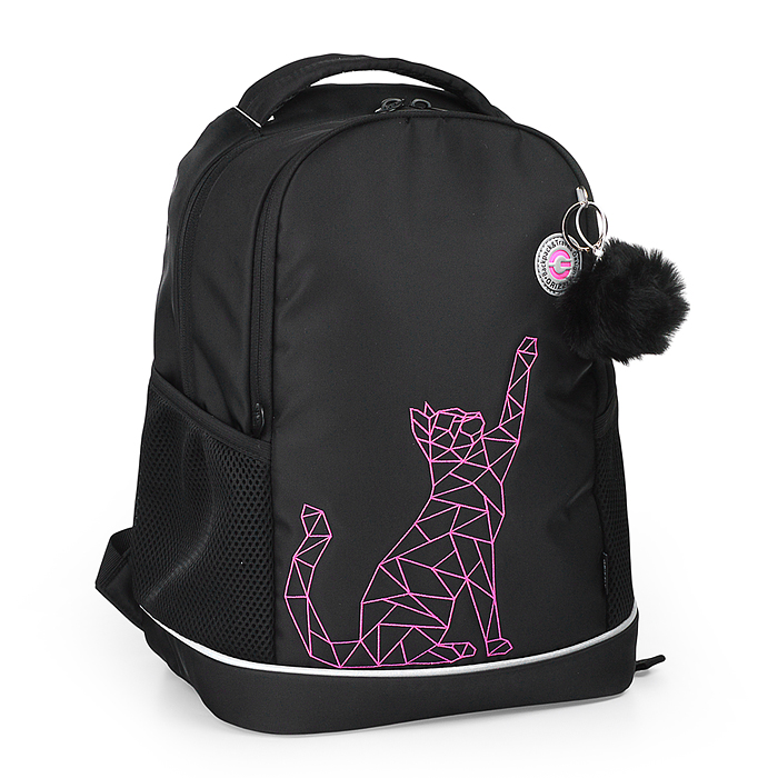 Рюкзак школьный (чёрный - фуксия)