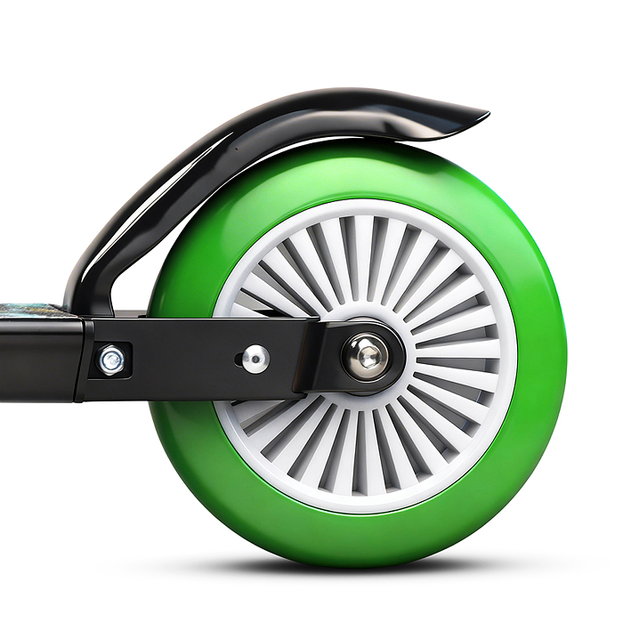 Самокат 2-х колесный R0221 ROCKET,колеса PU/ 125 мм, ABEC 7, зеленый (в пакете)