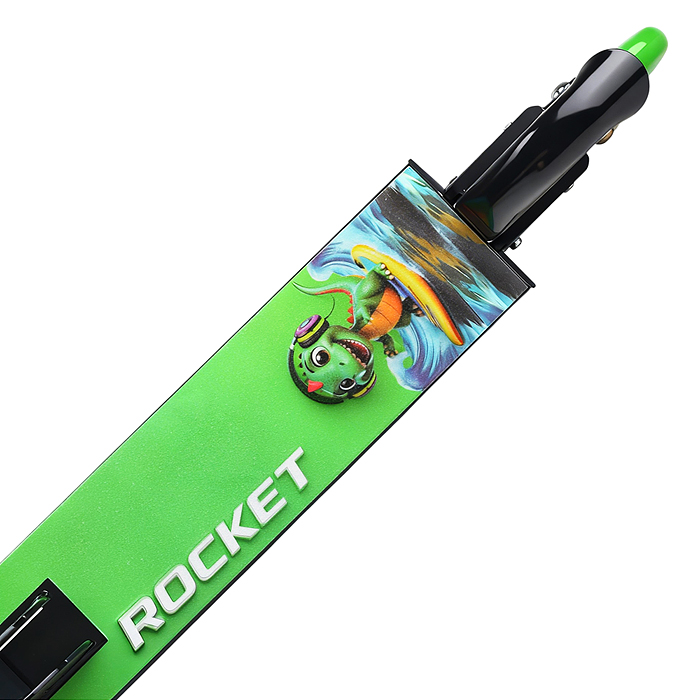Самокат 2-х колесный R0221 ROCKET,колеса PU/ 125 мм, ABEC 7, зеленый (в пакете)