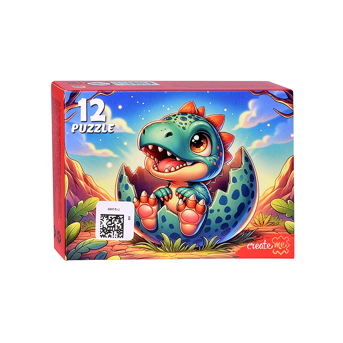 Пазлы 12 "Милые динозаврики"