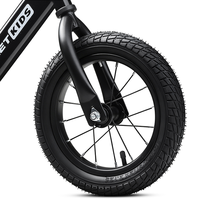 Беговел 12" Rocket R0043NEW-BK, колеса надувные, цвет черный 