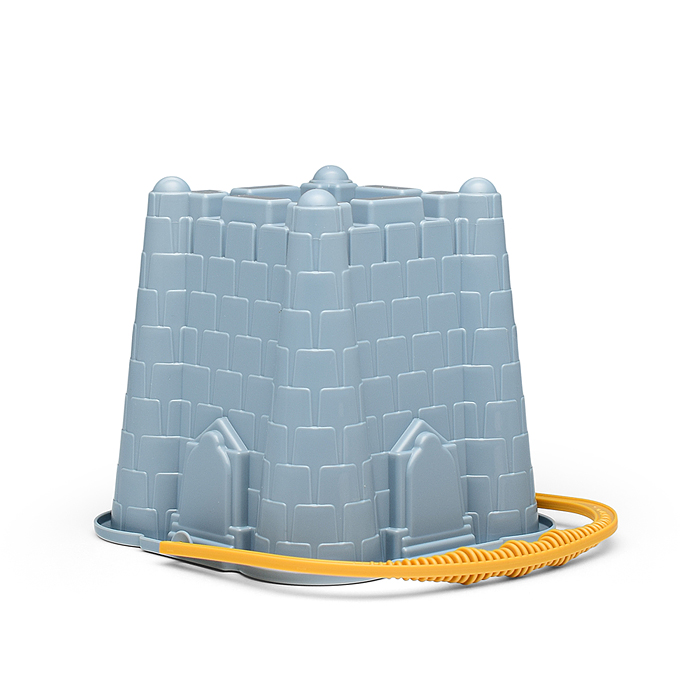 Набор №692: ведро-замок большое №2, ситечко-крепость большое, лопатка №5, грабельки №5 (серо-голубой