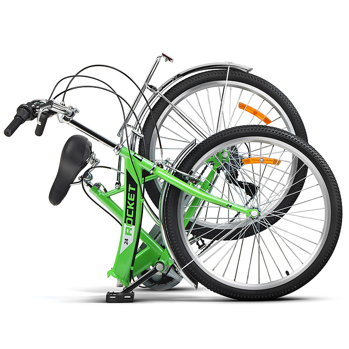 Велосипед 24" Rocket City Fold S 24, цвет зеленый, размер 16"