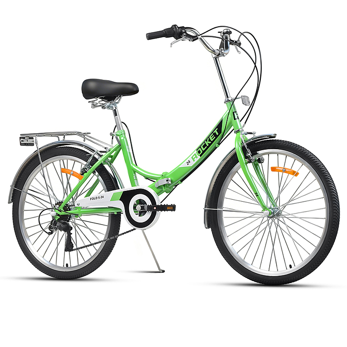 Велосипед 24" Rocket City Fold S 24, цвет зеленый, размер 16"