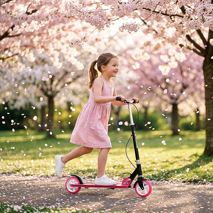 Самокат 2-х колесный R0222 ROCKET,колеса PU/ 145 мм,ABEC 7, розовый (в пакете)