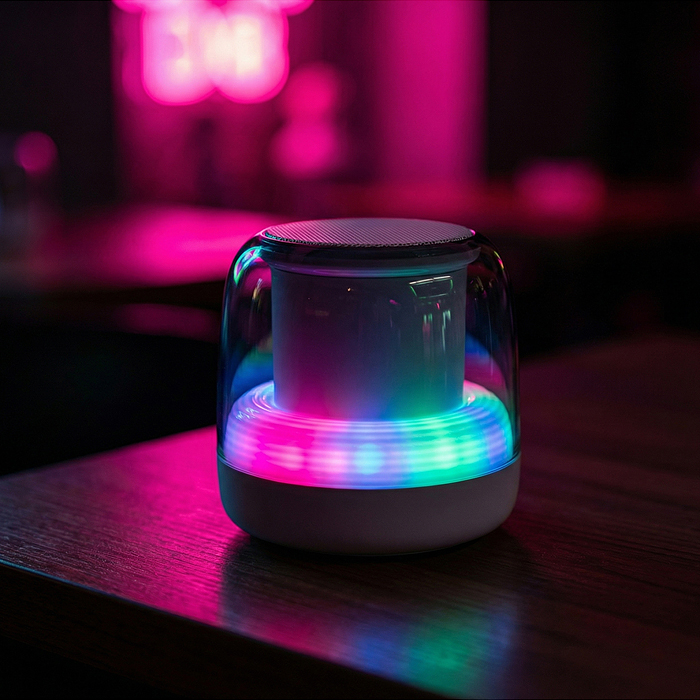 Светильник-колонка RGB "Световая симфония" в коробке (цвет белый)