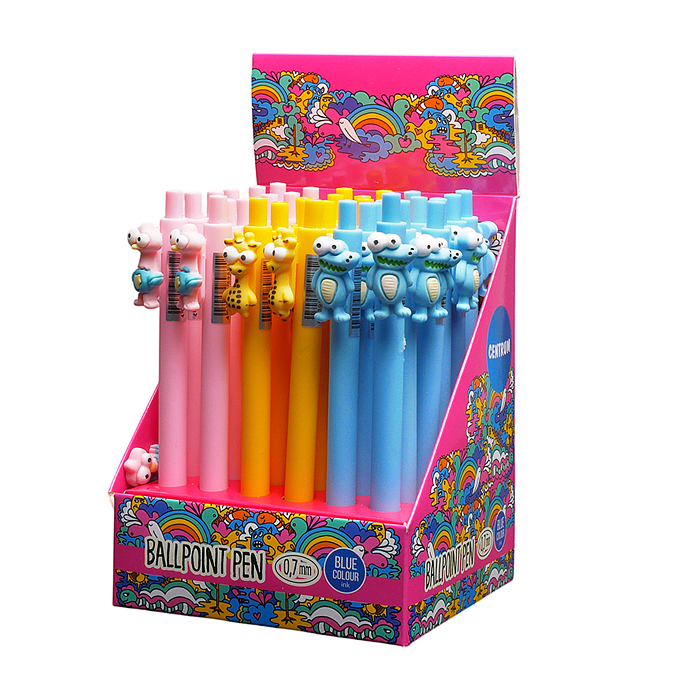 Ручка шариковая автоматическая "Animals" синие чернила 0.7мм 3D в дисплее