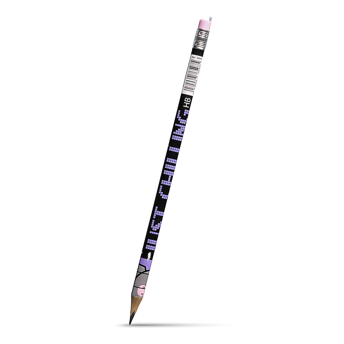 Карандаш чернографитный трехгранный деревянный заточенный с ластиком