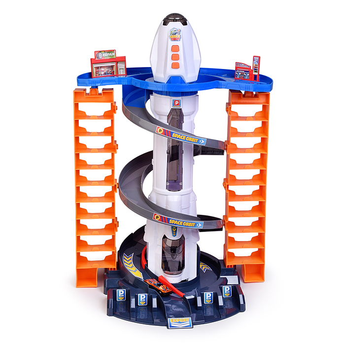 Парковка 69950A "Сити-паркинг" 1 металлическая машина в наборе, (свет, звук) в коробке