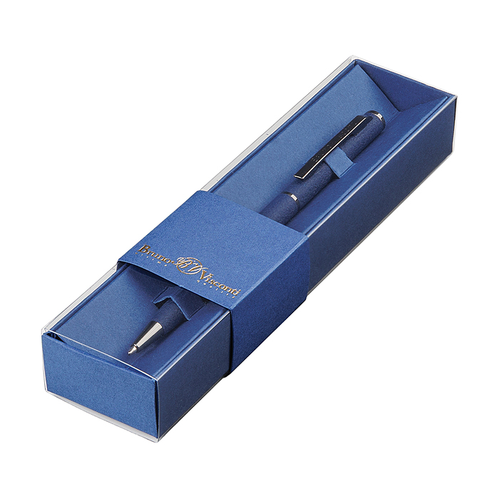 Ручка в футляре "Palermo" автоматическая 0.7 мм, синяя (корпус винтаж темно-синий, синяя коробка)