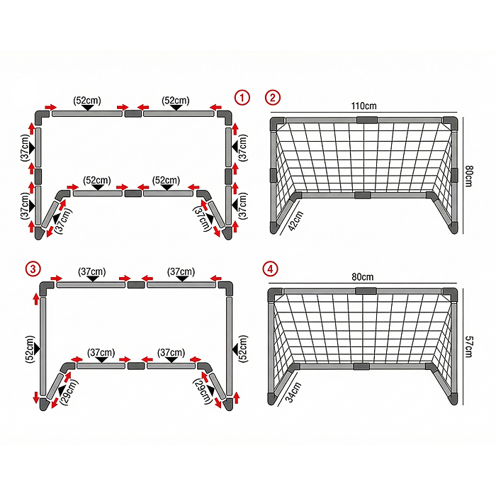 Ворота футбольные JB8888C "Не пропусти мяч" (мяч, насос) в коробке