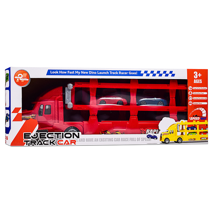 Машина F3555-82 "Автовоз" (цвет красный) 4 машины в комплекте, в коробке