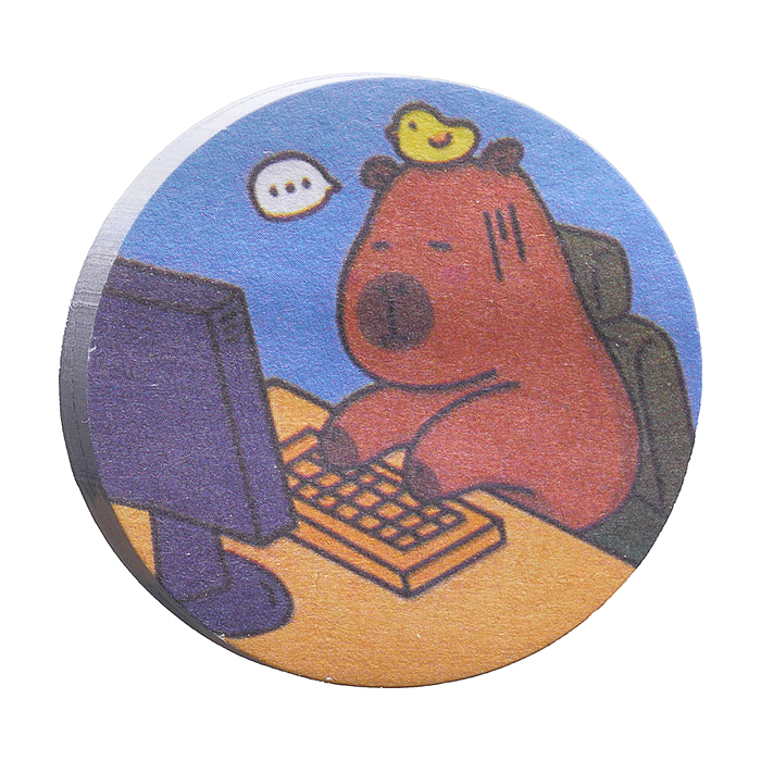 Индексы "Капибары" бумажные, блок для записей с клеевым краем, 50 л., 45х45 мм, 6 дизайнов