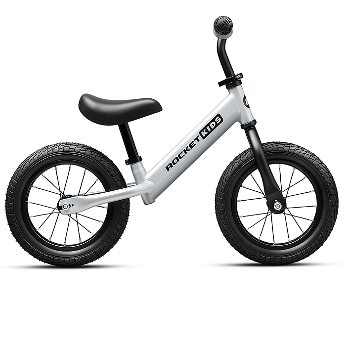 Беговел 12" Rocket R0043NEW-GR, колеса надувные, цвет серый 