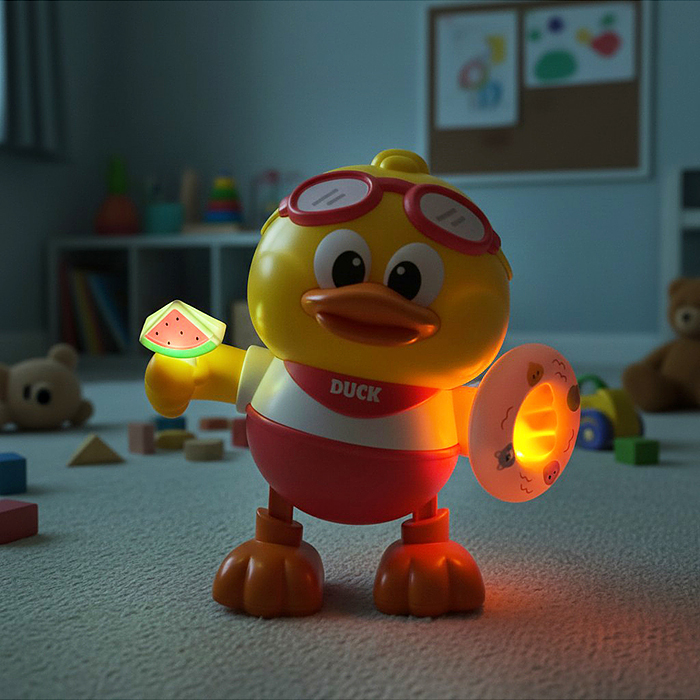 Утенок 368-119B "Веселый друг" свет, звук, в коробке