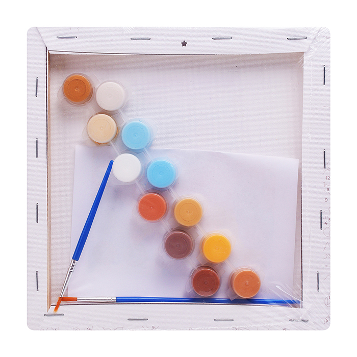 Картина по номерам "Рыжий кот в подсолнухах" 20х20см 