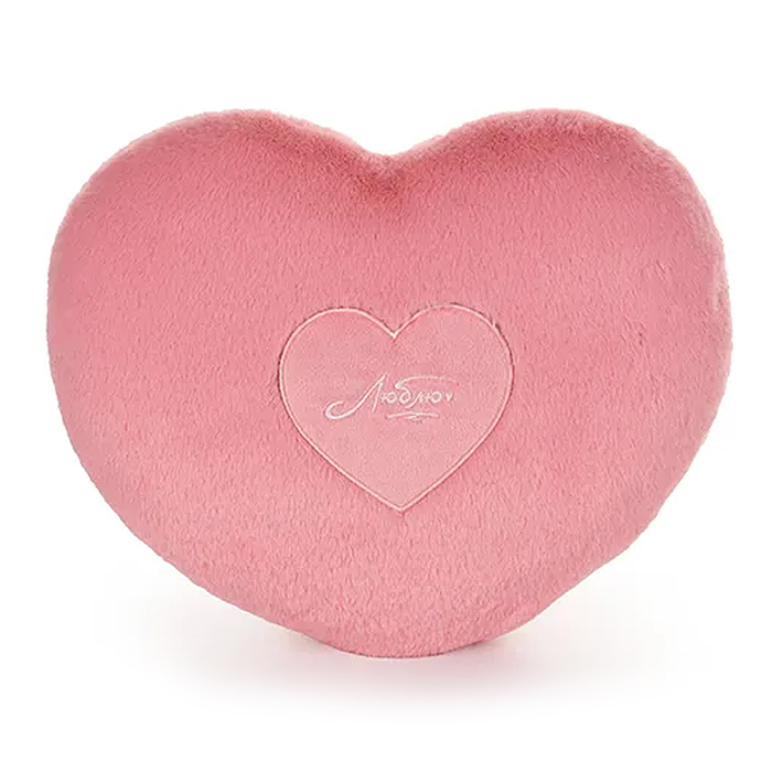 Подушка Сердце пудровая (с сердцем) 30х23см