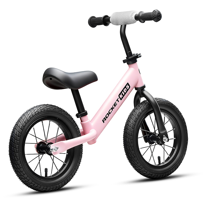 Беговел 12" Rocket R0043NEW-PK, колеса надувные, цвет розовый 