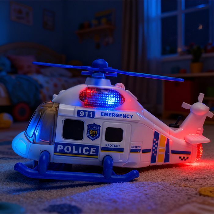 Вертолет 8842 "Полицейский вертолет" на батарейках, с распылением, в коробке