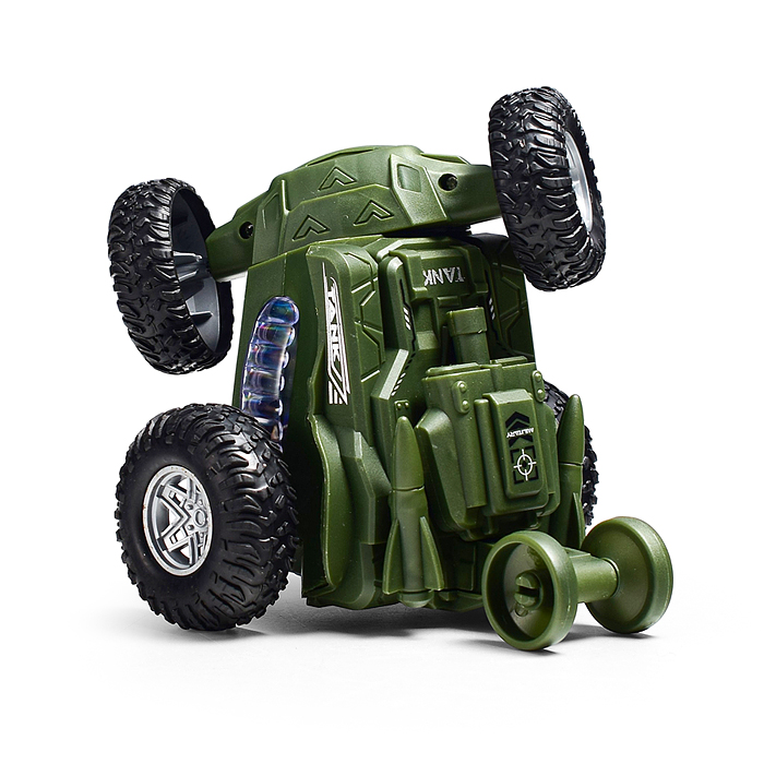 Машина-перевертыш D346-3 "Трюкач" на батарейках, в пакете