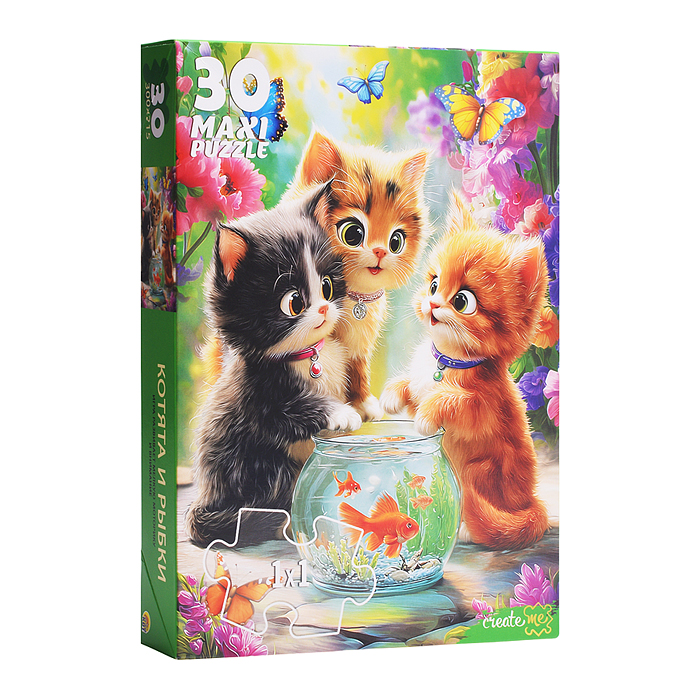 Макси-пазлы 30 "Котята и рыбки"