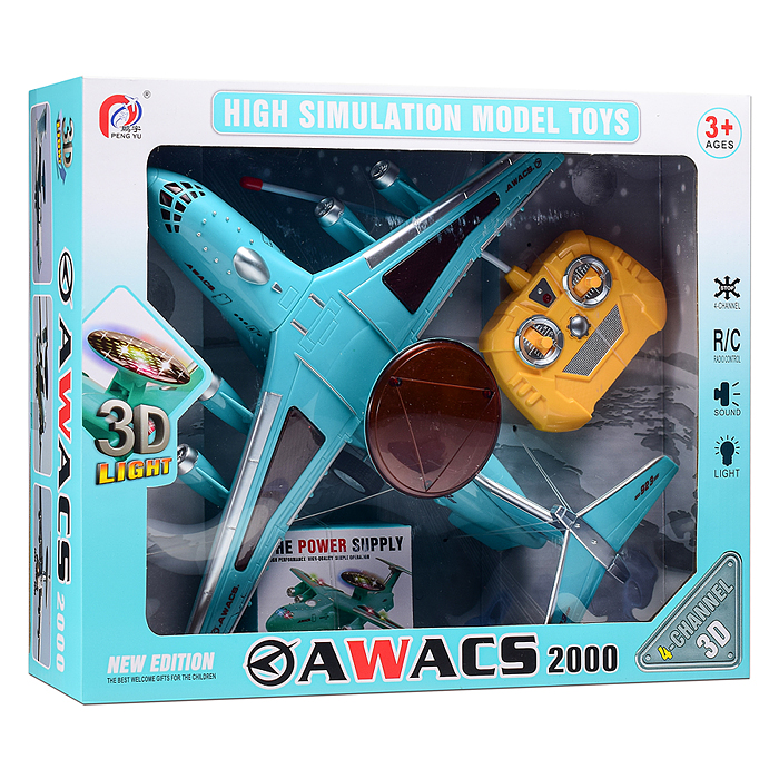 Самолет PY196-17 "Счастливый курс" р/у, 27 MHz, (свет, звук) в коробке 