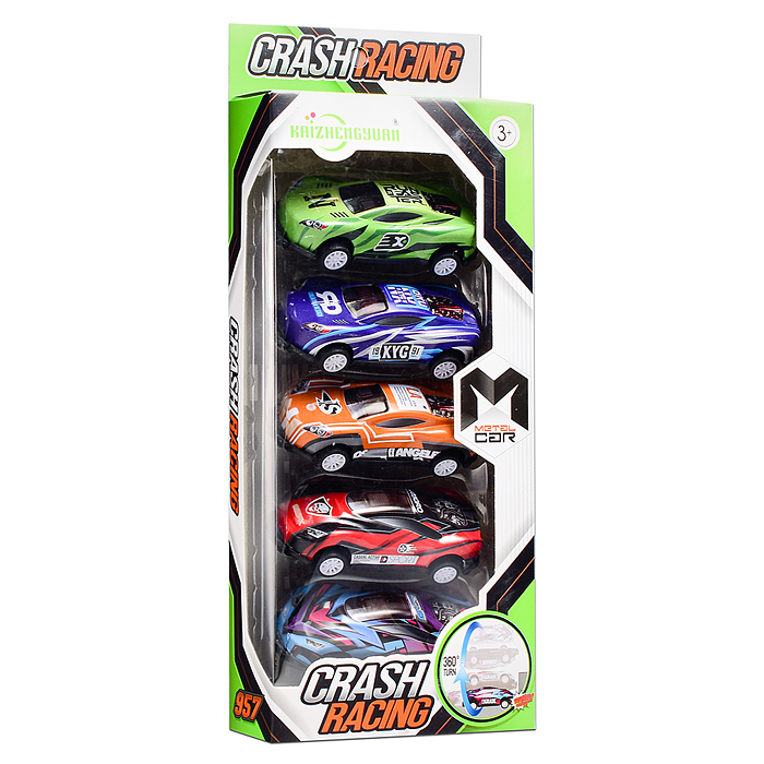 Набор машин KZ957-009 "Веселый заезд" металл, в коробке