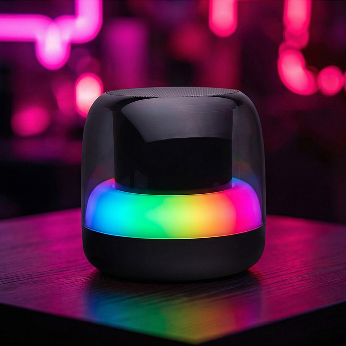 Светильник-колонка RGB "Световая симфония" в коробке (цвет черный)