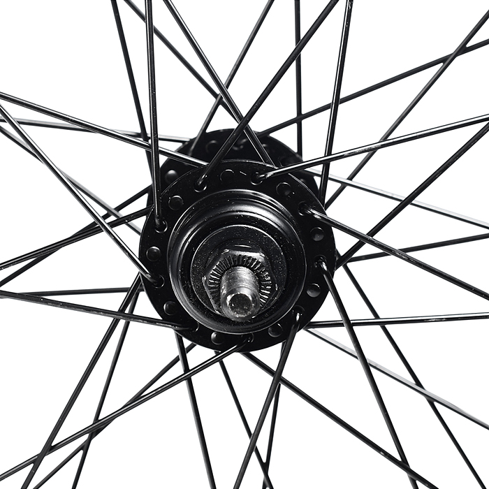 Колесо велосипедное 24" заднее в сборе, алюминий, под трещ, V-br, без гаек