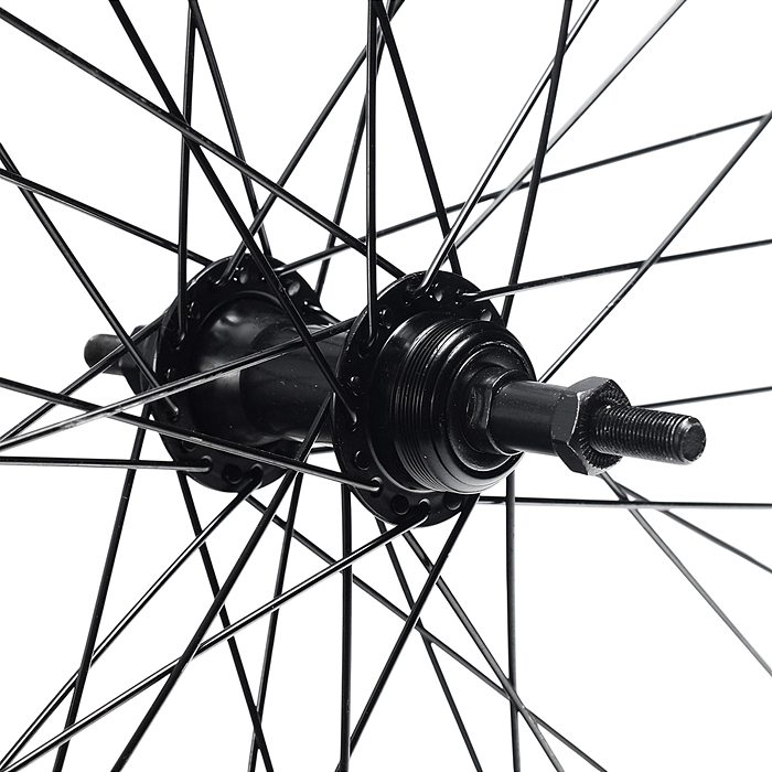 Колесо велосипедное 24" заднее в сборе, алюминий, под трещ, V-br, без гаек