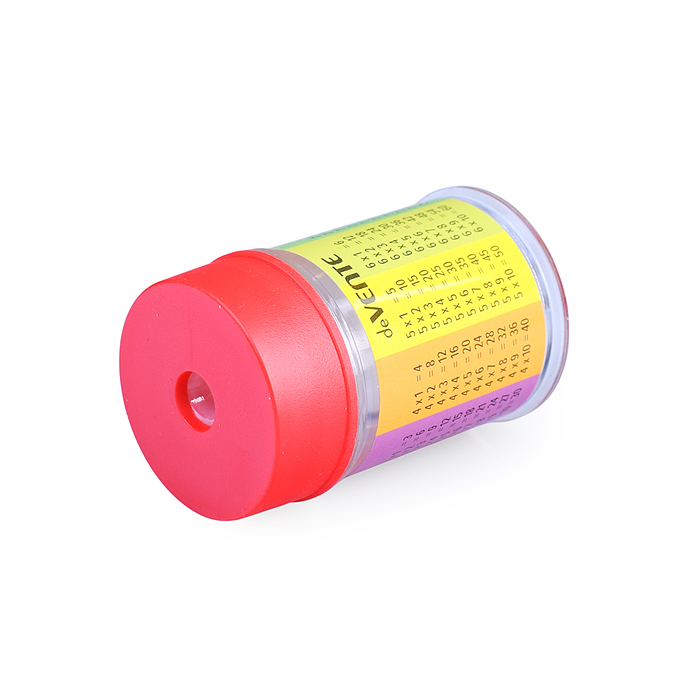 Точилка для карандашей "School. Таблица умножения" 1 отверстие, с контейнером, пластмассова