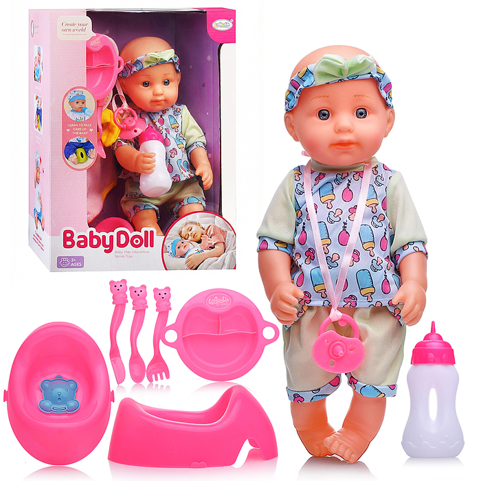 Пупс L-2408A "Полина" (пьет, слезы) с аксессуарами, в коробке