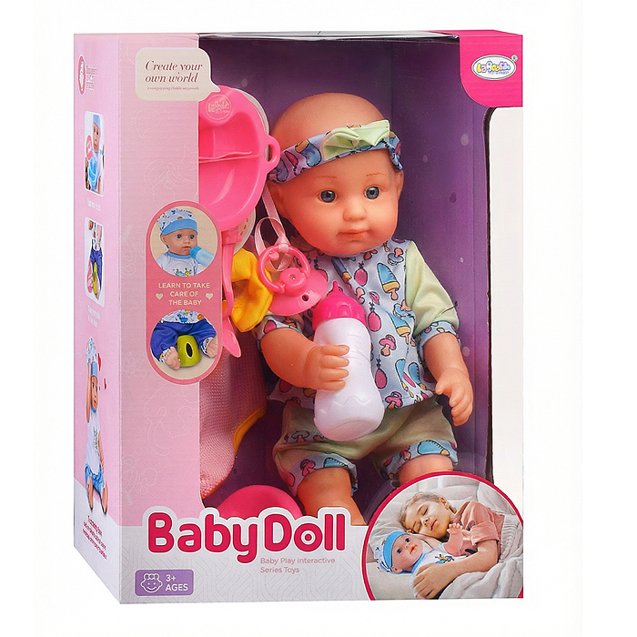 Пупс L-2408A "Полина" (пьет, слезы) с аксессуарами, в коробке