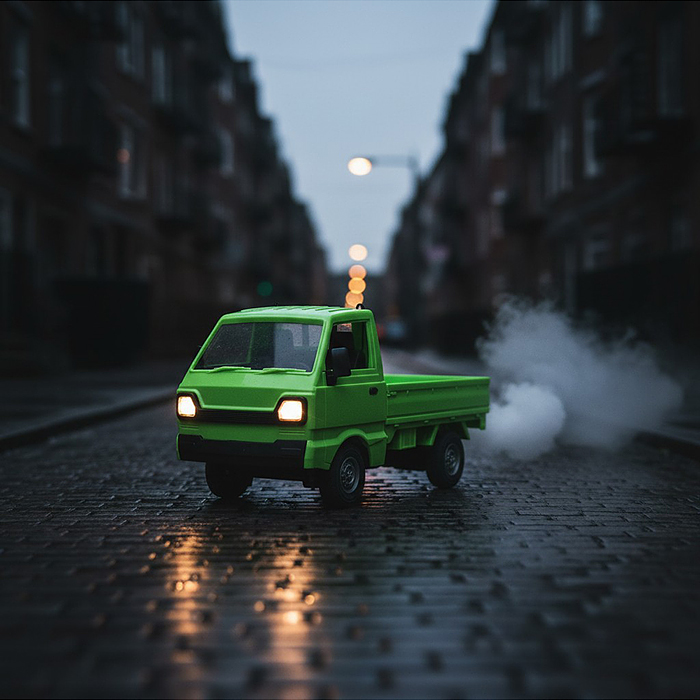 Машина 986-20 "Грузовик" р/у, 27 MHz, со спреем, с аккум., в коробке