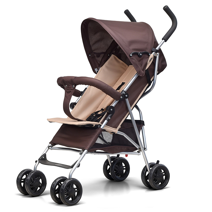 Детская прогулочная коляска-трость Prammy Brown, коричневый
