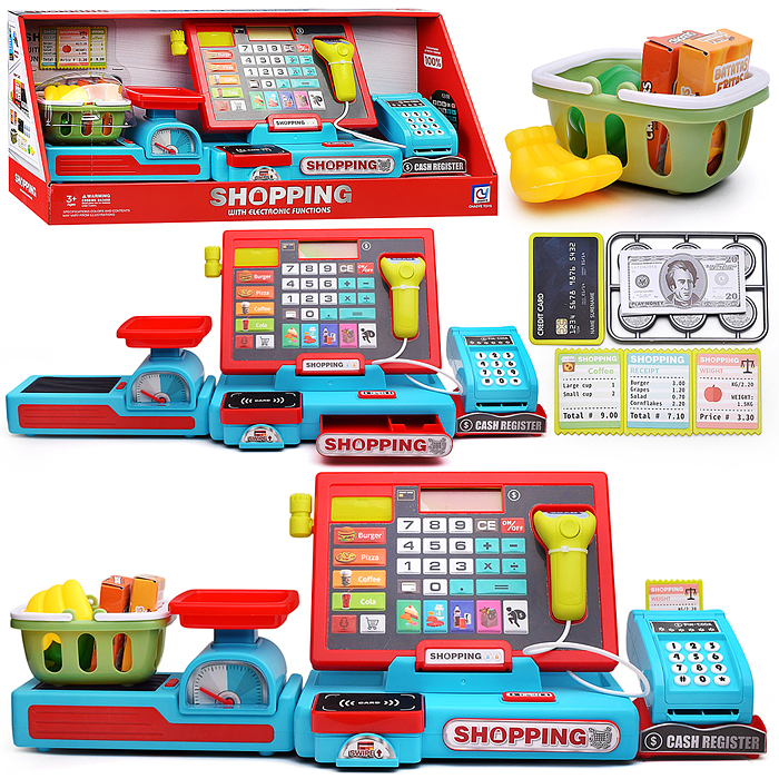 Игровой набор 818-393 "Касса. Мой магазин" с аксессуарами, в коробке