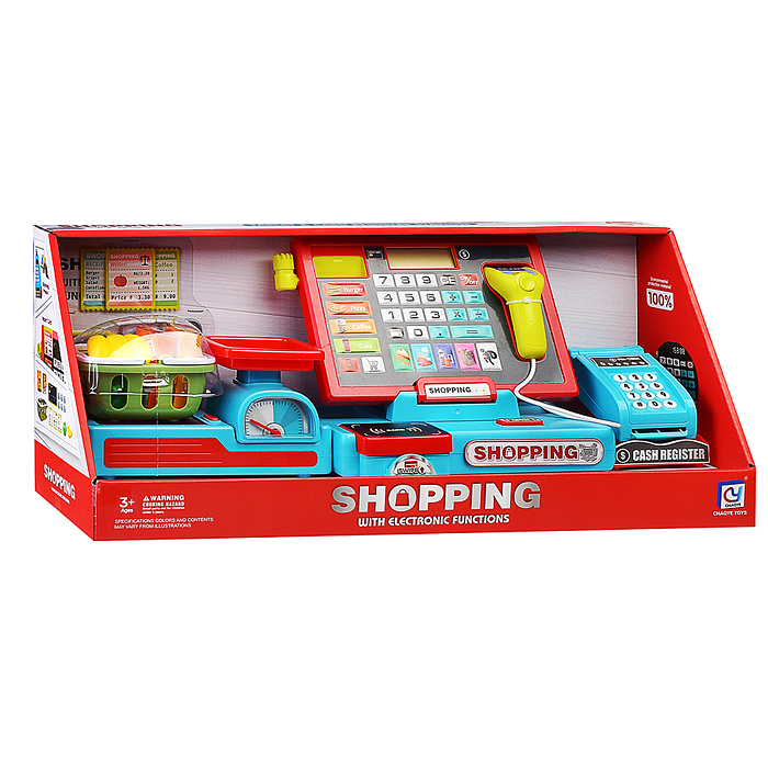 Игровой набор 818-393 "Касса. Мой магазин" с аксессуарами, в коробке