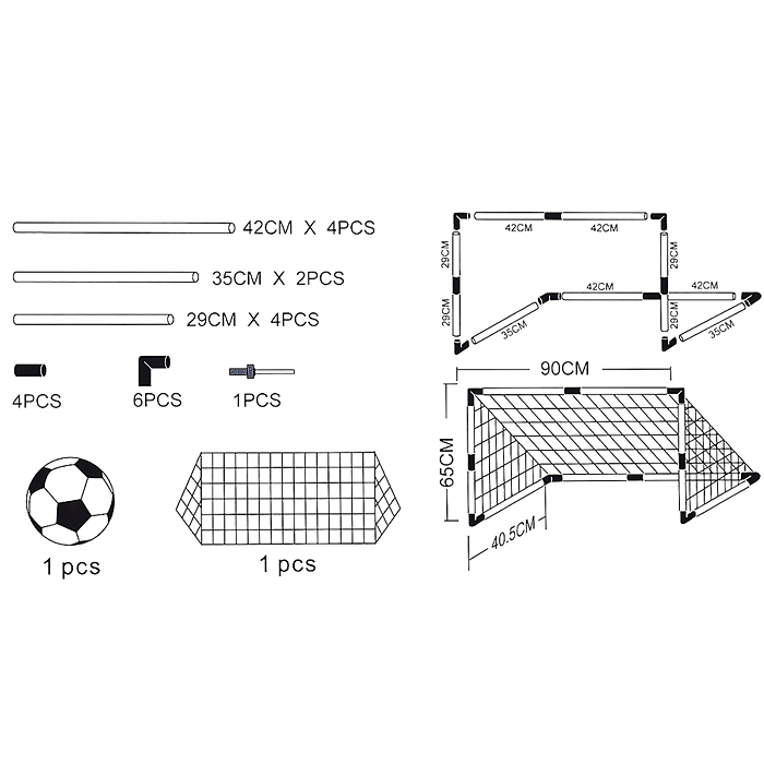 Ворота футбольные 5021 "Новичок" в коробке