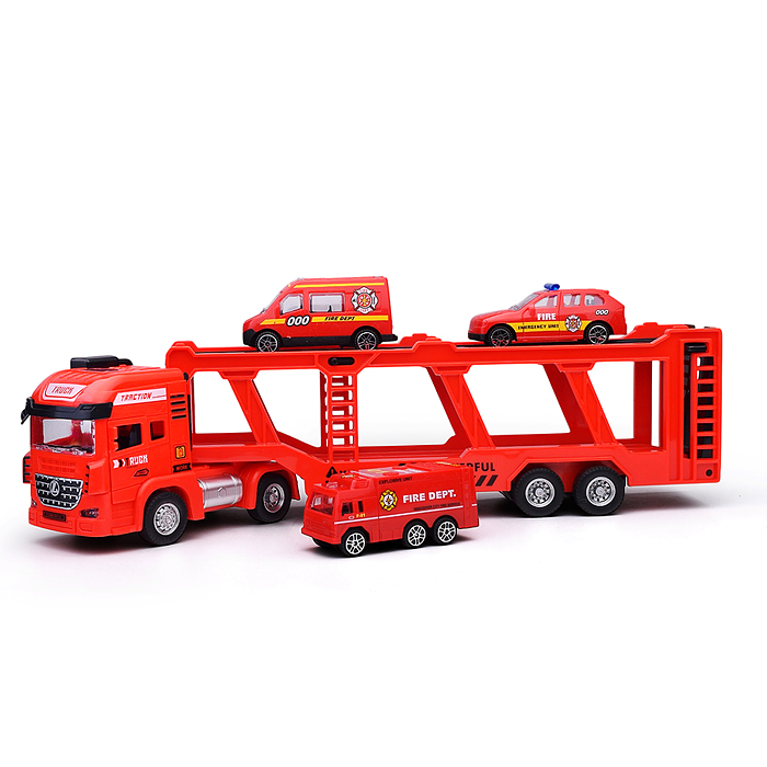 Машина 0100-25A "Автовоз-пожарный"(свет, звук) в коробке