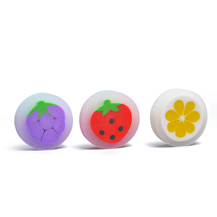 Ластик из синтетического каучука 35х35х10мм, цвета в ассортименте, в индивидуальной упаковке