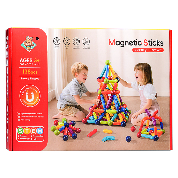 Конструктор 7488 "Магнитные друзья" (магнитный, 138 дет.) в коробке