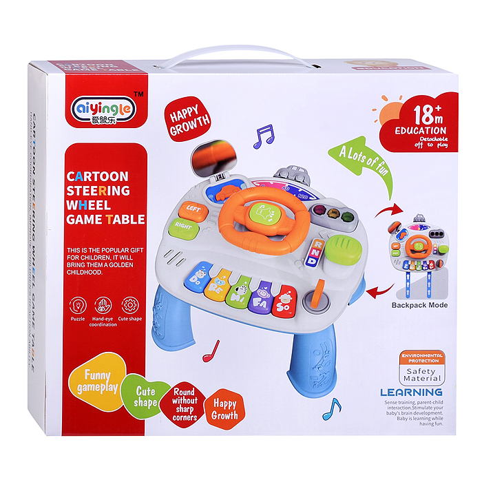 Столик развивающий 368-48H "Веселый руль" свет, звук, в коробке