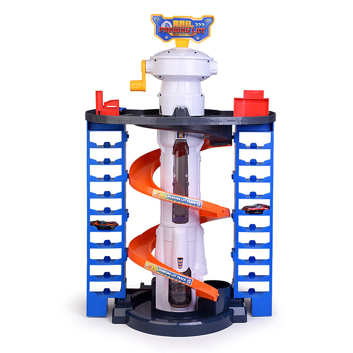 Парковка 69951B "Мега-паркинг" 6 металлических машин в наборе, (свет, звук) в коробке