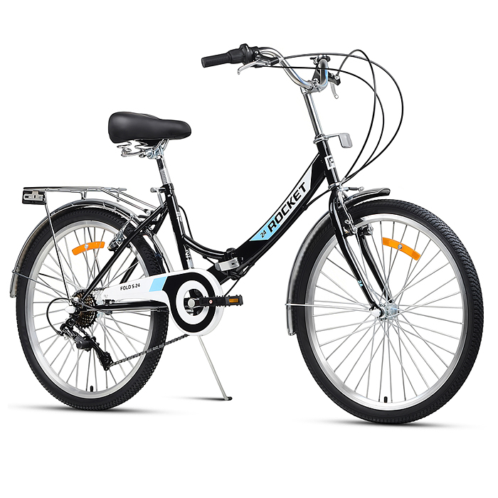 Велосипед 24" Rocket City Fold S 24, цвет черный, размер 16"