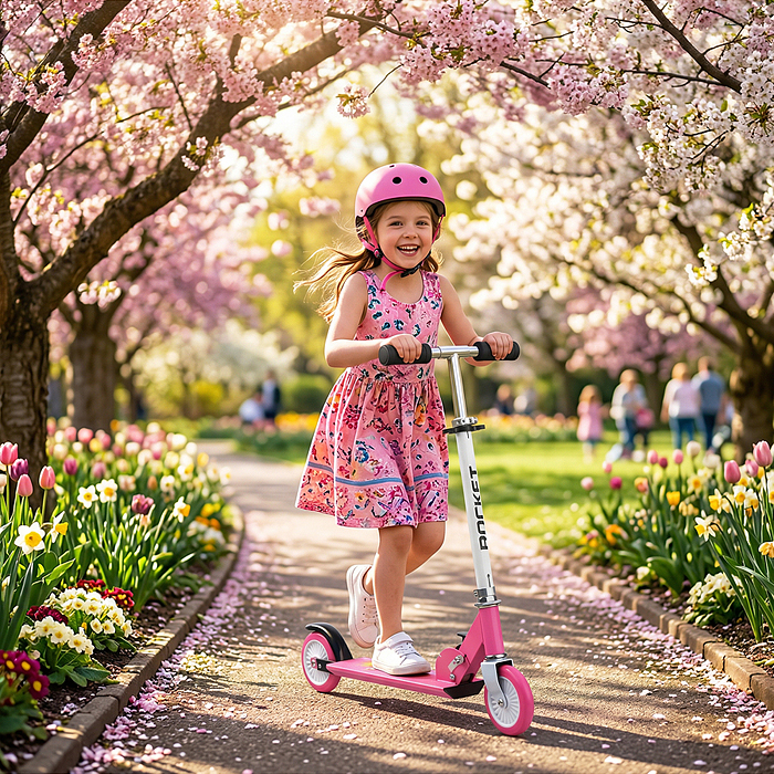 Самокат 2-х колесный R0221 ROCKET,колеса PU/ 125 мм, ABEC 7, розовый (в пакете)