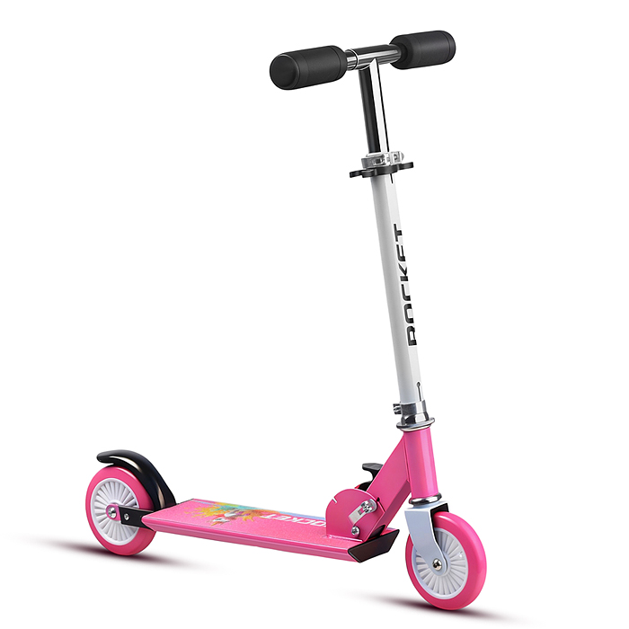 Самокат 2-х колесный R0221 ROCKET,колеса PU/ 125 мм, ABEC 7, розовый (в пакете)