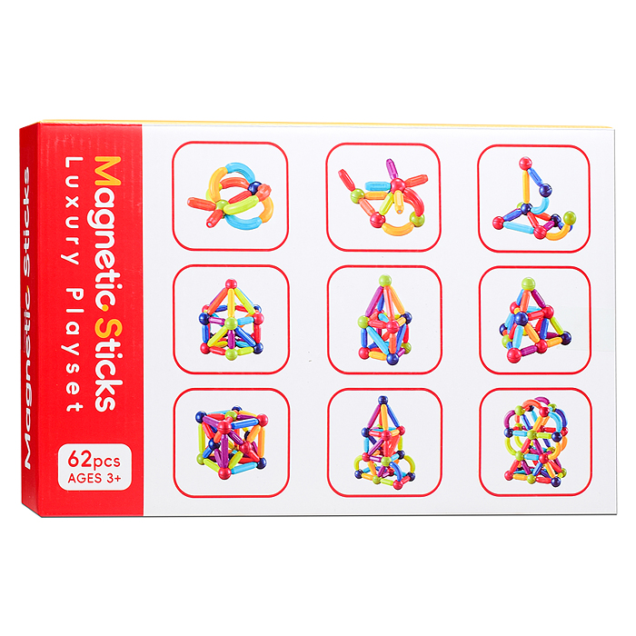 Конструктор 7486 "Весёлые магнитики" (магнитный, 62 дет.) в коробке