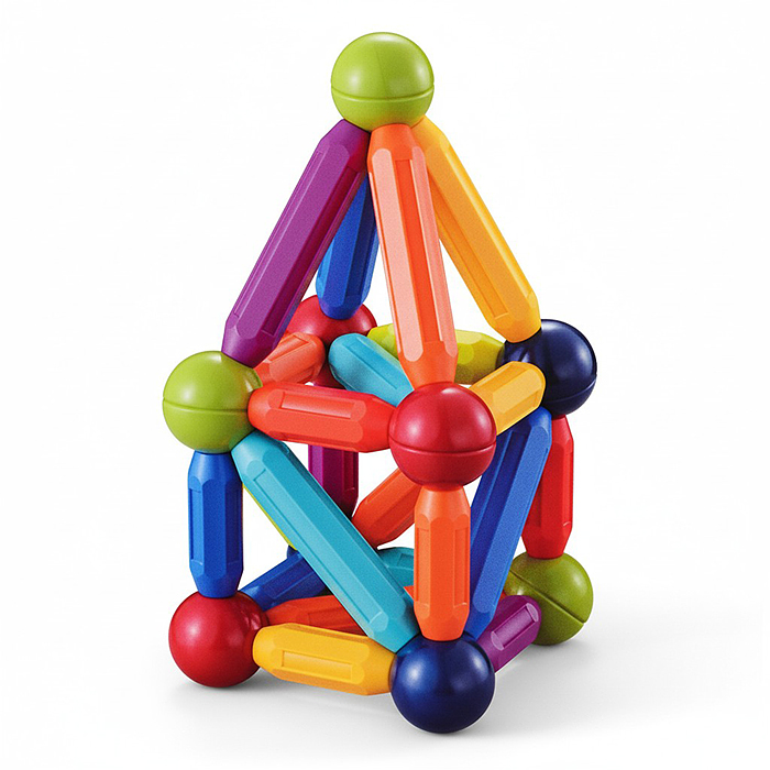 Конструктор 7486 "Весёлые магнитики" (магнитный, 62 дет.) в коробке